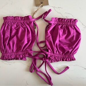 Free People x Toast Swim Ruffle Bandeau Swim Top
